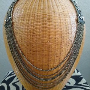 Gorgeous Statement Necklace in Brass